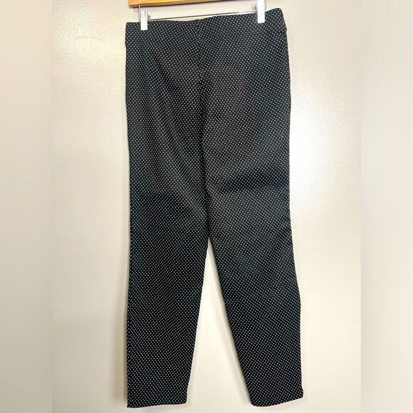 Max Studio black white polka dot pull on skinny pants large preppy academia - Picture 5 of 5